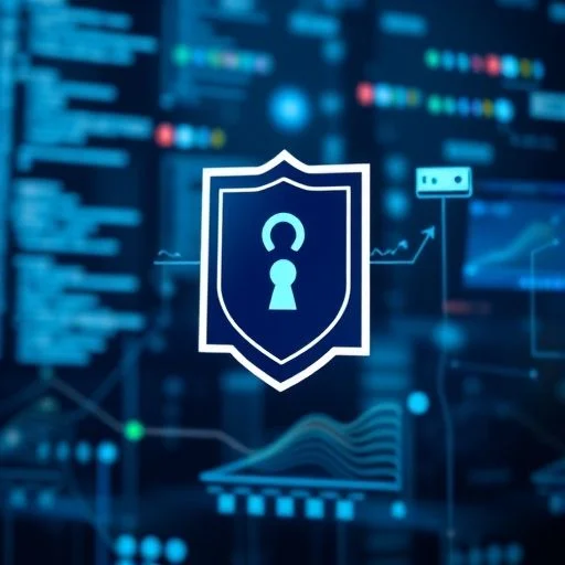 An intricate, holographic blueprint overlay of a secure network architecture. Features glowing data nodes, encrypted pathways, and digital lock icons, projected over a dark, textured background. The perspective is an isometric top-down view, highlighting complex security layers and robust infrastructure, implying meticulous planning and impenetrable design. No human elements.